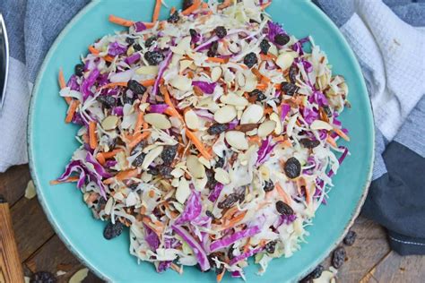 How To Make Creamy Coleslaw With Almonds And Raisins Recipe