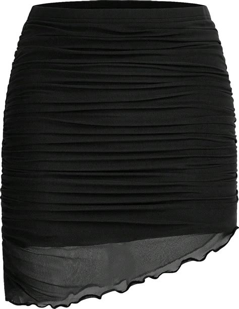 Amazon Verdusa Women S Asymmetrical Ruched Mini Skirts Lettuce