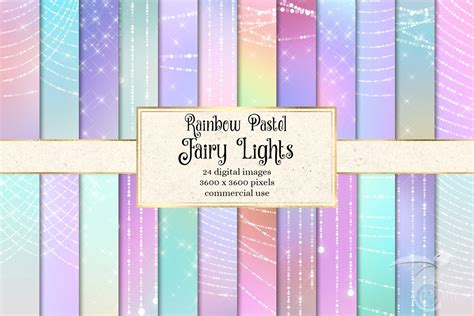 Rainbow Pastel Fairy Lights | Pre-Designed Photoshop Graphics ...