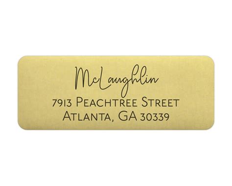 Gold Foil Return Address Labels 23 X 1 34 Etsy