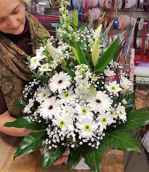 White Lilies Sympathy Arrangement