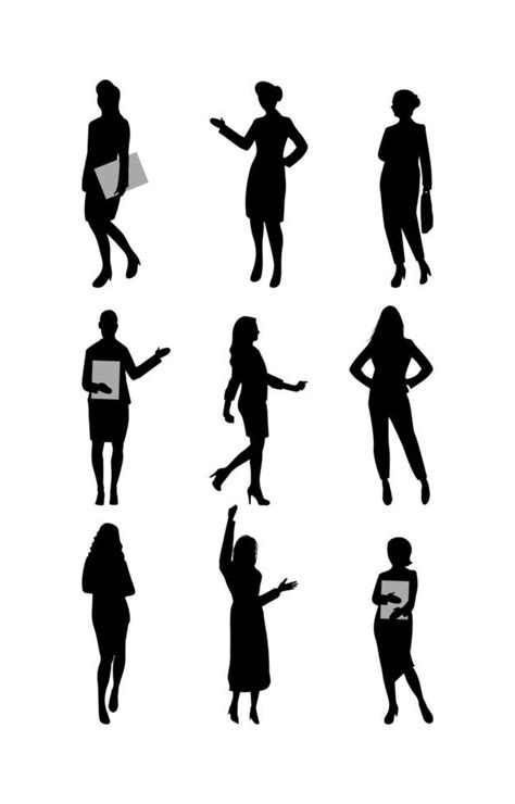 Business Women Silhouettes 6125919 Vector Art At Vecteezy