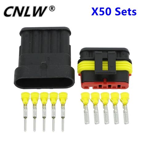 50 Sets 5 Pin 1 5 Connectors Dj7051 1 5 11 21 Waterproof Electrical Wire Plug Male And Female 20