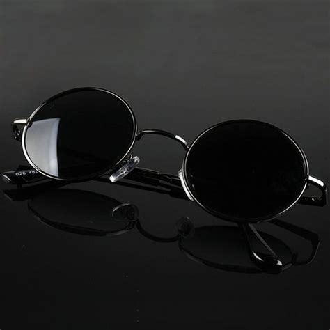 Retro Classic Vintage Round Polarized Sunglasses Men Brand Designer Sun Glasses Women Metal F