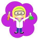 scientist holding  beaker  svg