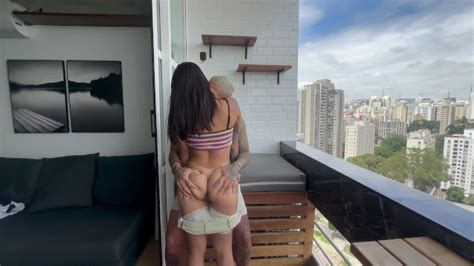 Crazy Fuck On The Balcony With The Brunette From São Paulo Free