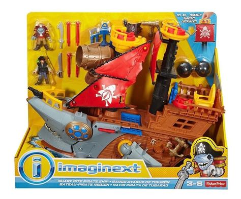 Imaginext Navio Pirata Tubarão Fisher Price Mattel Frete grátis