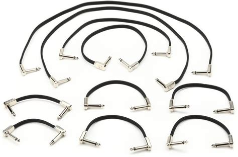 Ernie Ball P06224 Flat Ribbon Pedalboard Patch Cable Right Angle To