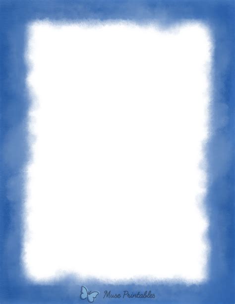 Printable Blue Watercolor Page Border