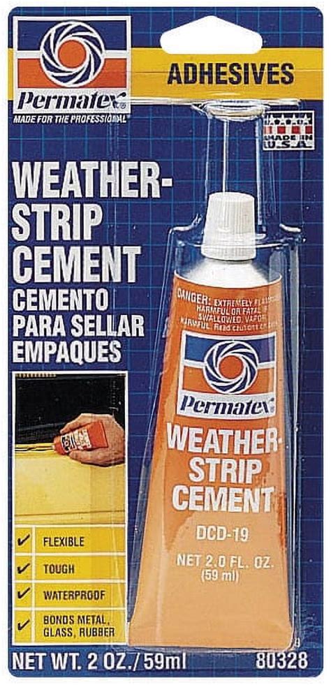 Permatex High Strength Weatherstrip Cement Liquid 2 Oz