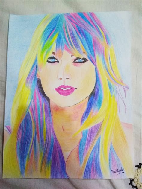 I tried making a portrait with crayons... : r/TaylorSwift