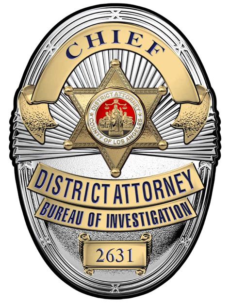 Los Angeles Country District Attorney Investigator (Chief) Metal Sign ...