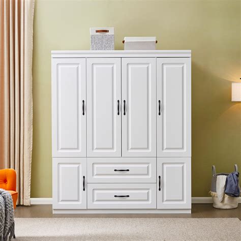 Mercer Saloma Solid Manufactured Wood Armoire White Reviews Wayfair