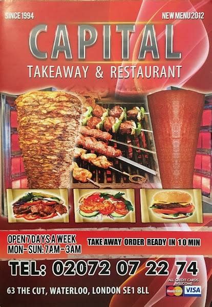 Menu At Capital Kebab House Fast Food London 63 The Cut