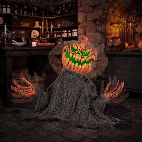 Elamas Animatronics Pumpkin Halloween Decorations Sound Activated