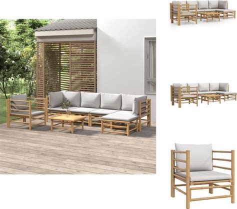 Vidaxl Bamboe Tuinset Modulaire Loungeset Afmetingen X X