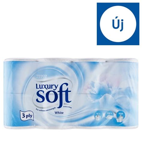 Tesco Soft Luxury White Toilet Paper 3 Ply 16 Rolls Tesco Online