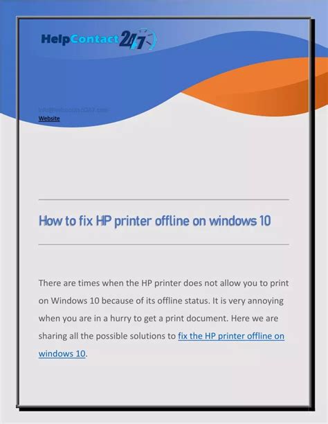 Ppt How To Fix Hp Printer Offline On Windows 10 Powerpoint Presentation Id 10987141