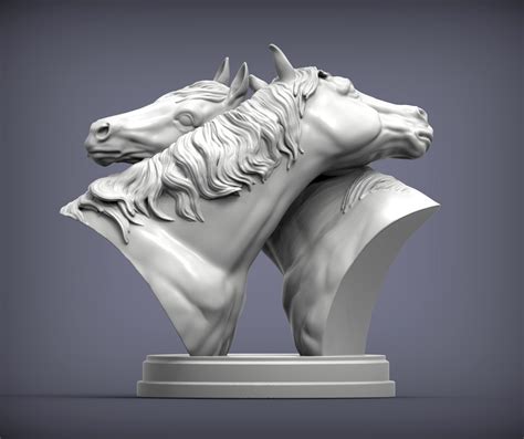 Fichier Stl Buste De Chevaux Damour Modèle Imprimé En 3d 🗿 Obj