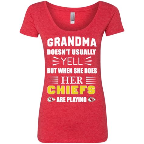 Cool Grandma Doesnt Usually Yell She Does Her Kansas City Chiefs T Sh