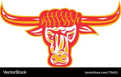 Texas longhorn bull head Royalty Free Vector Image