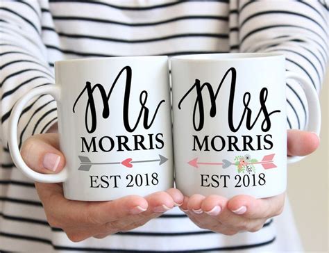 Couple Mug Set Of 2 Mugs T For Couples Mr And Mrs Last Name Etsy In