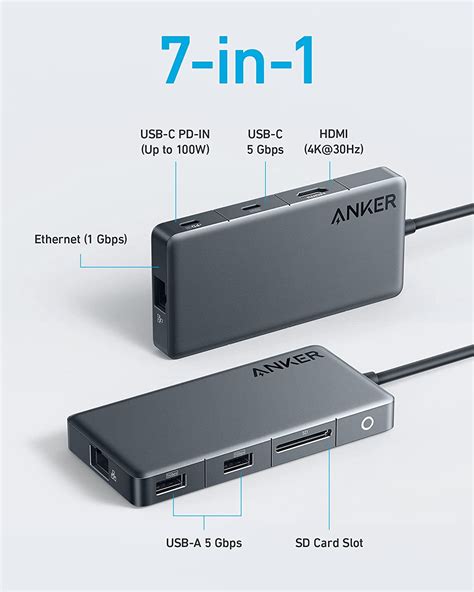 Anker Usb C Hub In K Hdmi Max With With Ethernet Port W