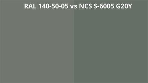 RAL 140 50 05 Vs NCS S 6005 G20Y RAL Colour Chart UK