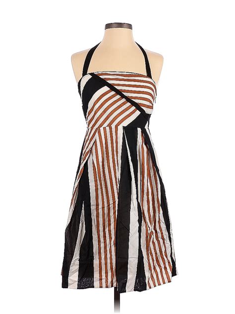 Moulinette Soeurs Stripes Multi Color Black Casual Dress Size 4 78