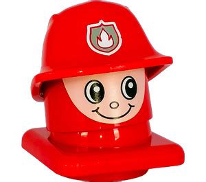 Lego Primo Fireman Head With Helmet Figure Brick Owl Lego Marketplace