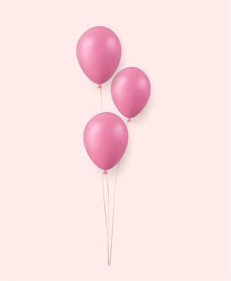 3d Realistic pink Happy Birthday Balloons Flying for Party and ...