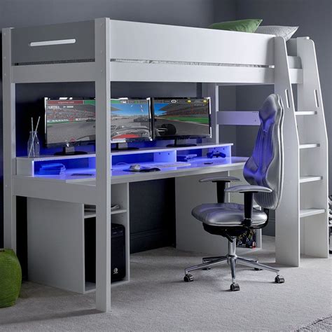 Urban High Sleeper PC Gaming Bed with Built-In Gaming Desk | Loft bed ...