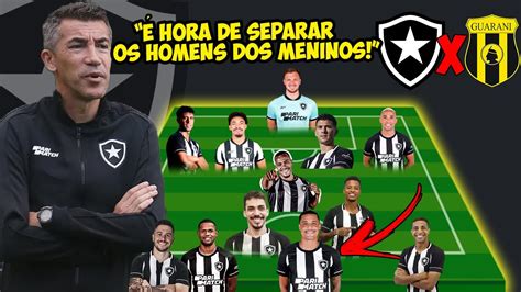 VEJA COMO BRUNO LAGE DEVE ESCALAR O BOTAFOGO PRO JOGO CONTRA O GUARANI