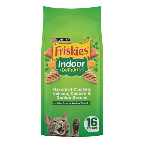 Friskies Indoor Delights Chicken And Salmon Dry Cat Food 16 Lb Bag