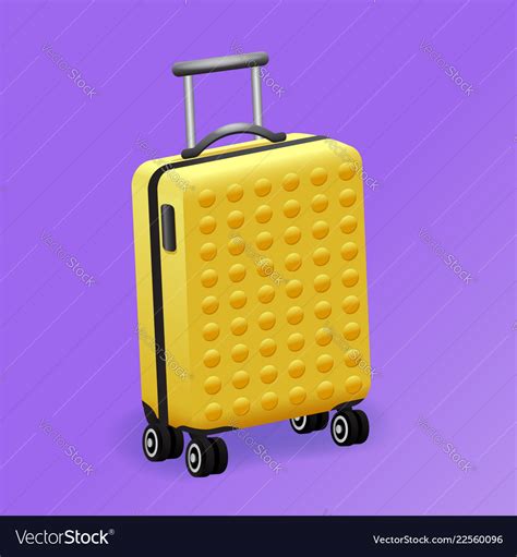 Single yellow luggage travel bag isolated Vector Image