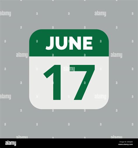 June 17 Calendar Date Icon Stock Vector Image & Art - Alamy