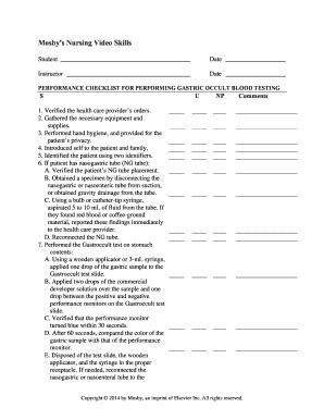 Fillable Online Home Nwciowa P Checklist For Performing Gastric