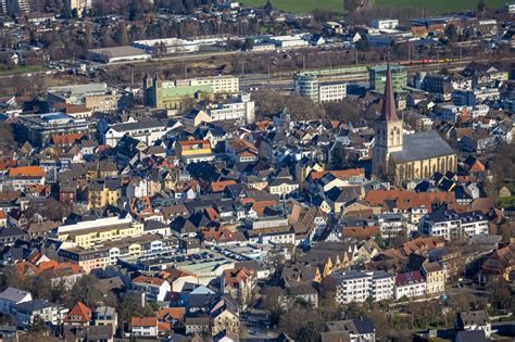 Unna Von Oben Altstadtbereich Und Innenstadtzentrum In Unna Im