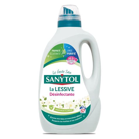 Lessive désinfectante Sanytol Fleurs Blanches Produit nettoyant pour