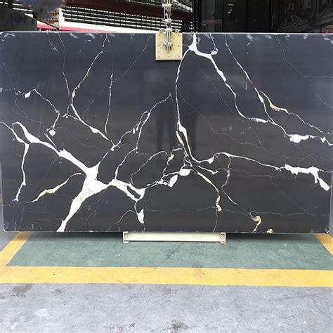 Dining Room Countertop Solid Surface Artificial Stones Black Quartz