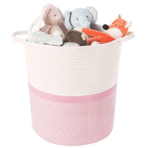 Timeyard Pink Basket For Kids Large Laundry Hampers Nursery Bins