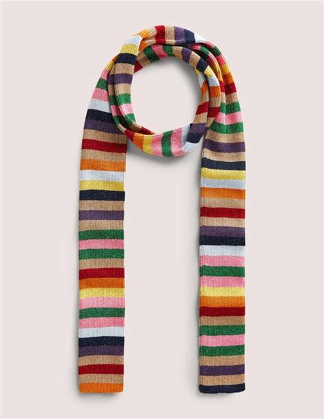 Skinny Stripe Scarf Multi Rainbow Boden Us