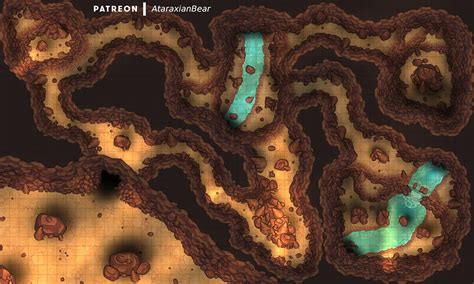 A Cave System In The Desert 50x30 Battlemaps