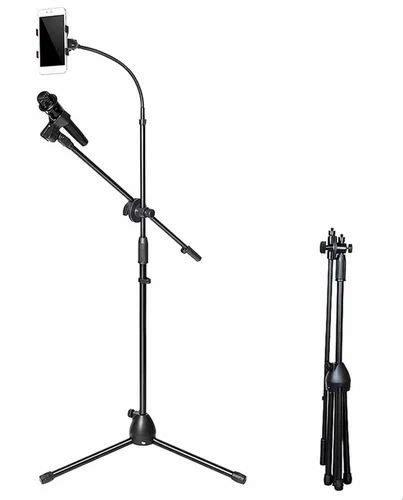 Microphone Stand with Mobile Holder, for Singing, Voice Recording ...