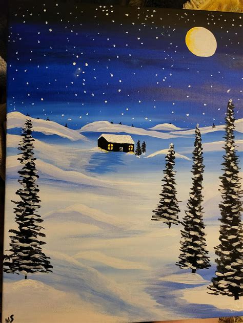 Snowy Cabin Painting Kit – Painting to Gogh