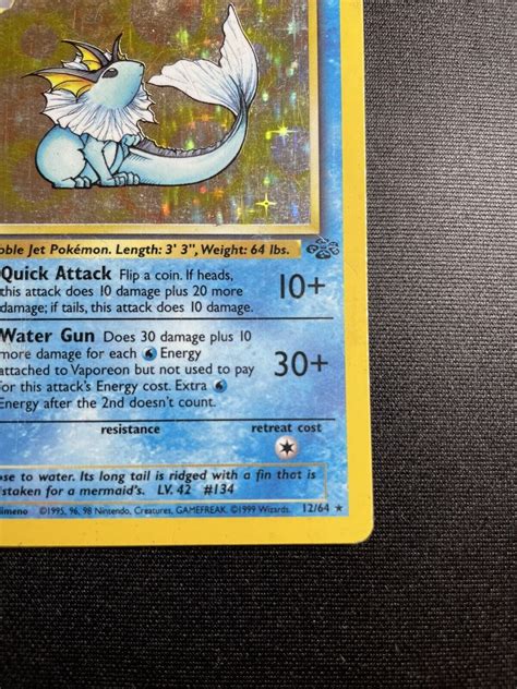 Pok Mon Tcg Vaporeon Jungle Holo Unlimited Holo Rare Ebay