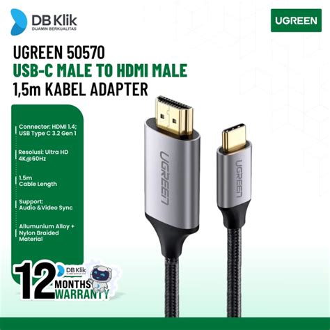 Jual Kabel Adapter Ugreen Usb C Male To Hdmi Male 15m 50570 Shopee Indonesia