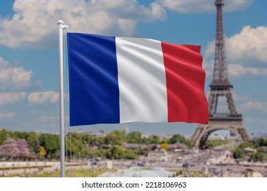 Flag France Waving Wind French Flag Stock Photo 2218106963 | Shutterstock