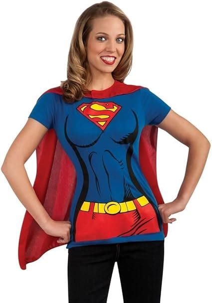 Supergirl Damen T Shirt Und Umhang Superwoman Superman Man Of Steel