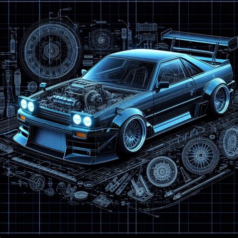 Car Blueprints Tumbler Wrap